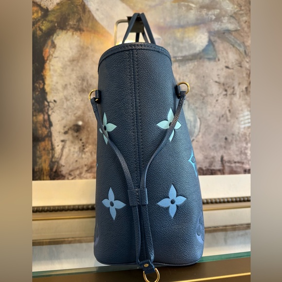 Louis Vuitton Neverfull MM Giant Monogram Empriente Leather Handbag Degrade Bleu - Picture 9 of 16